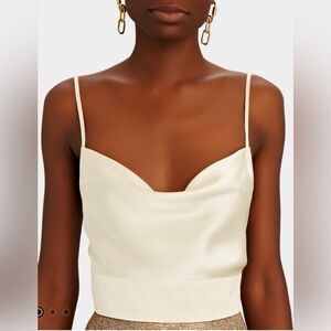 Background NYC Naya Tie-Back Silk Charmeuse Top